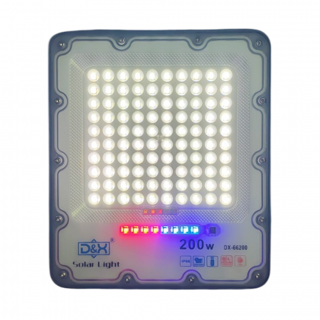 Proiector solar 200w cu lumina alba si semnal rgb  cu panou solar separat [1]