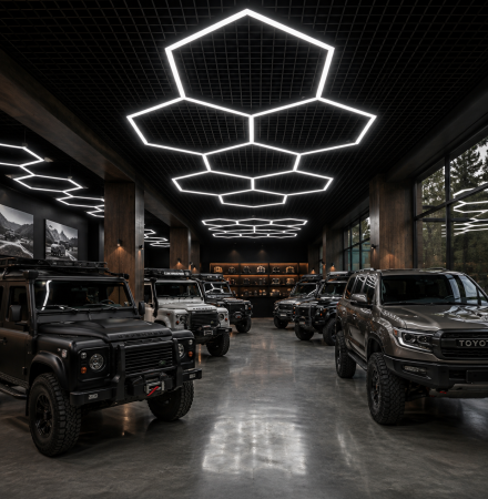 Surse de iluminat - Sistem iluminat hexagonal LED pentru restaurant si spatiu comercial