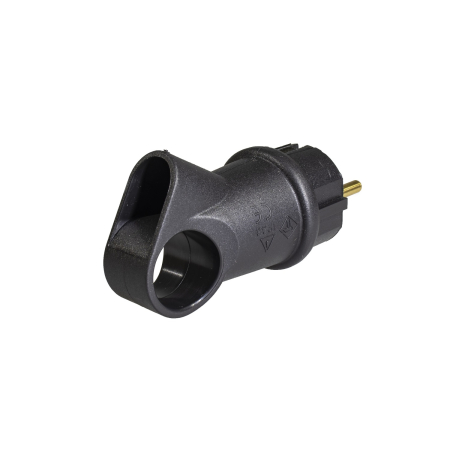 Stecher cauciuc cu inel Atra , IP44 , contact de protectie, 16A, negru 250v [2]
