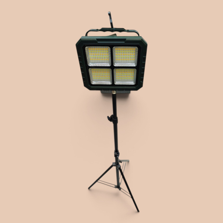 Trepied telescopic, H max 1,8m si  Proiector solar reincarcabil cu panou detasabil ,multiple functii,telecomanda [1]