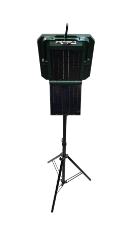 Trepied telescopic, H max 1,8m si  Proiector solar reincarcabil cu panou detasabil ,multiple functii,telecomanda [6]