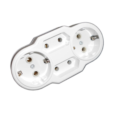 Aparataj şi accesorii - Triplu Mixt,miez de ceramica  Alb, 2CP CU 2 FCP
