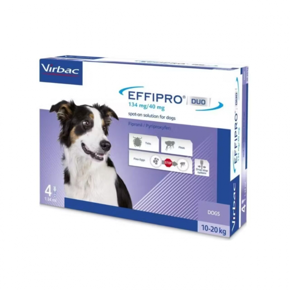 ANTIPARAZITAR EXTERN PENTRU CAINI EFFIPRO DUO 134 MG/40 MG 1,34 ML*4 PIP [1]