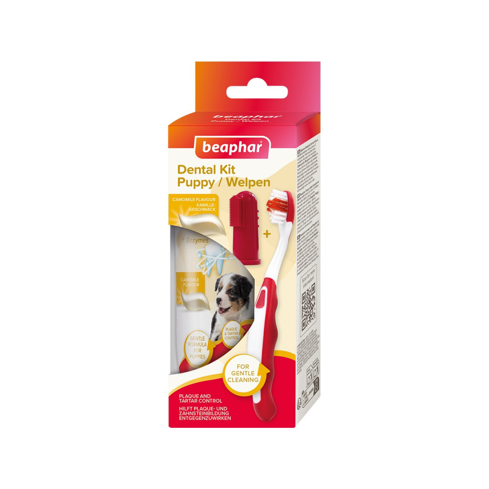 BEAPHAR KIT DENTAR PASTA+PERIUTA PENTRU CATELUSI 50G [1]