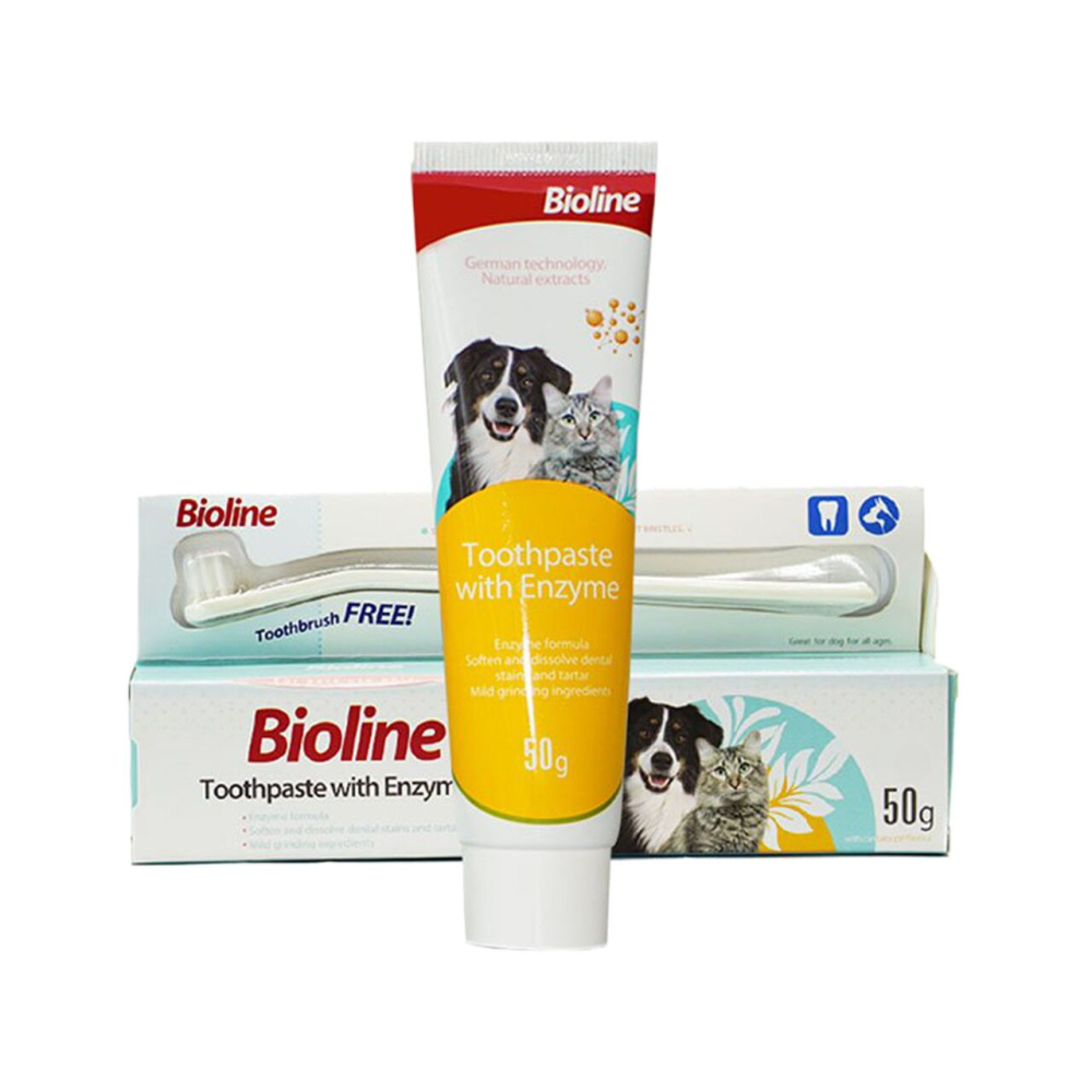BIOLINE PASTA DE DINTI CU ENZIME PENTRU CAINI SI PISICI 50G [1]