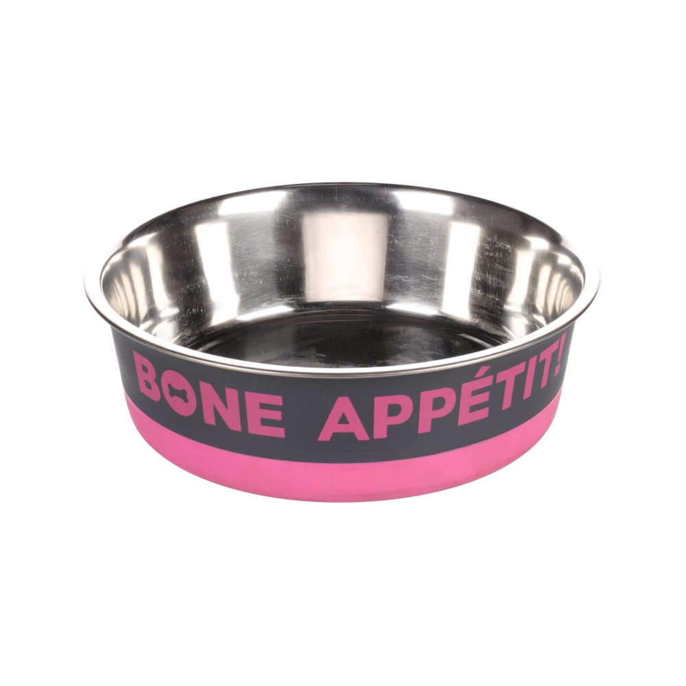 CASTRON PENTRU CAINI DIN INOX BONE APPETIT FUCHSIA 17CMx900ML [1]