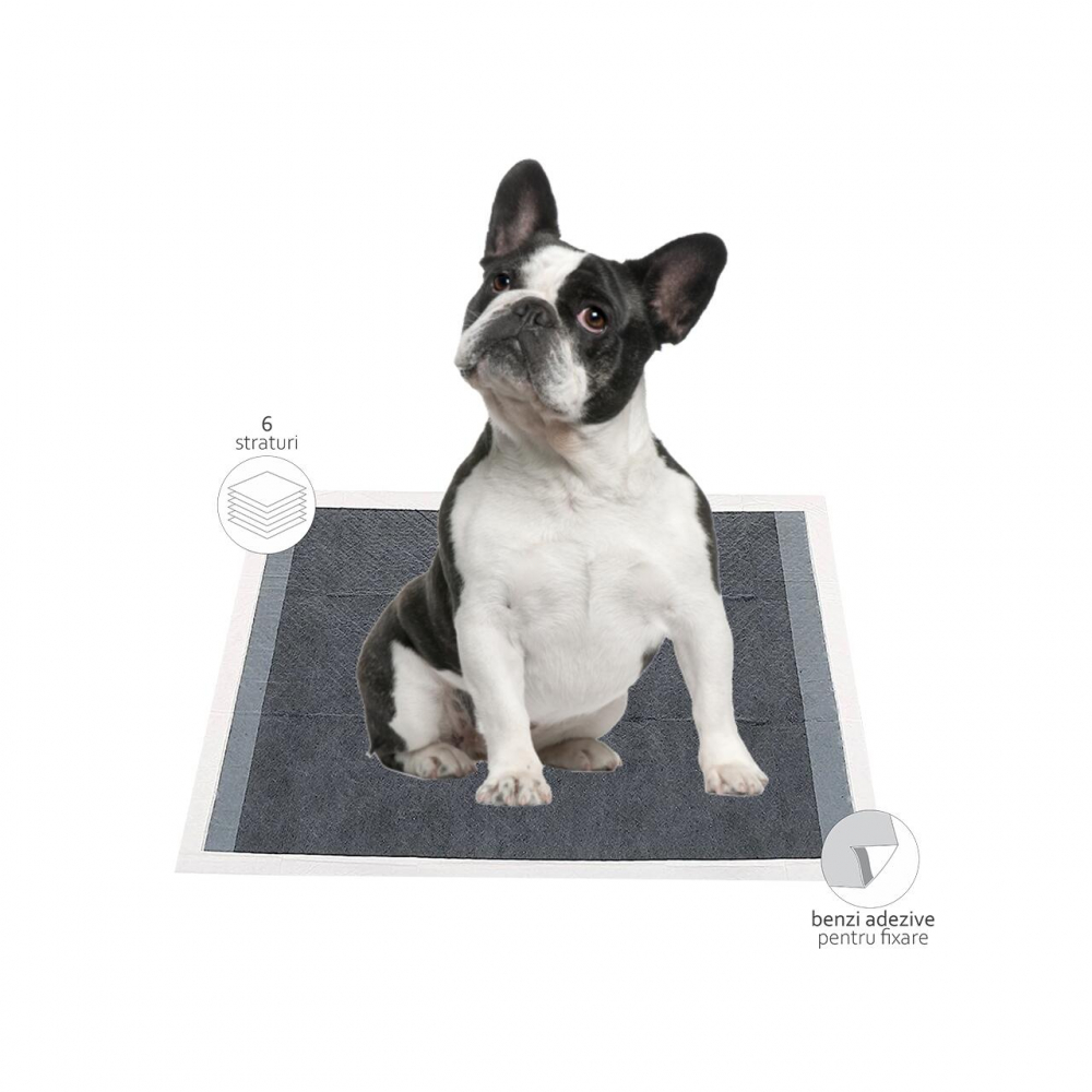 COVORAS ABSORBANT PENTRU CAINI FIGARO, CU CARBUNE ACTIV 60X60CM (50BUC/PCH) [2]