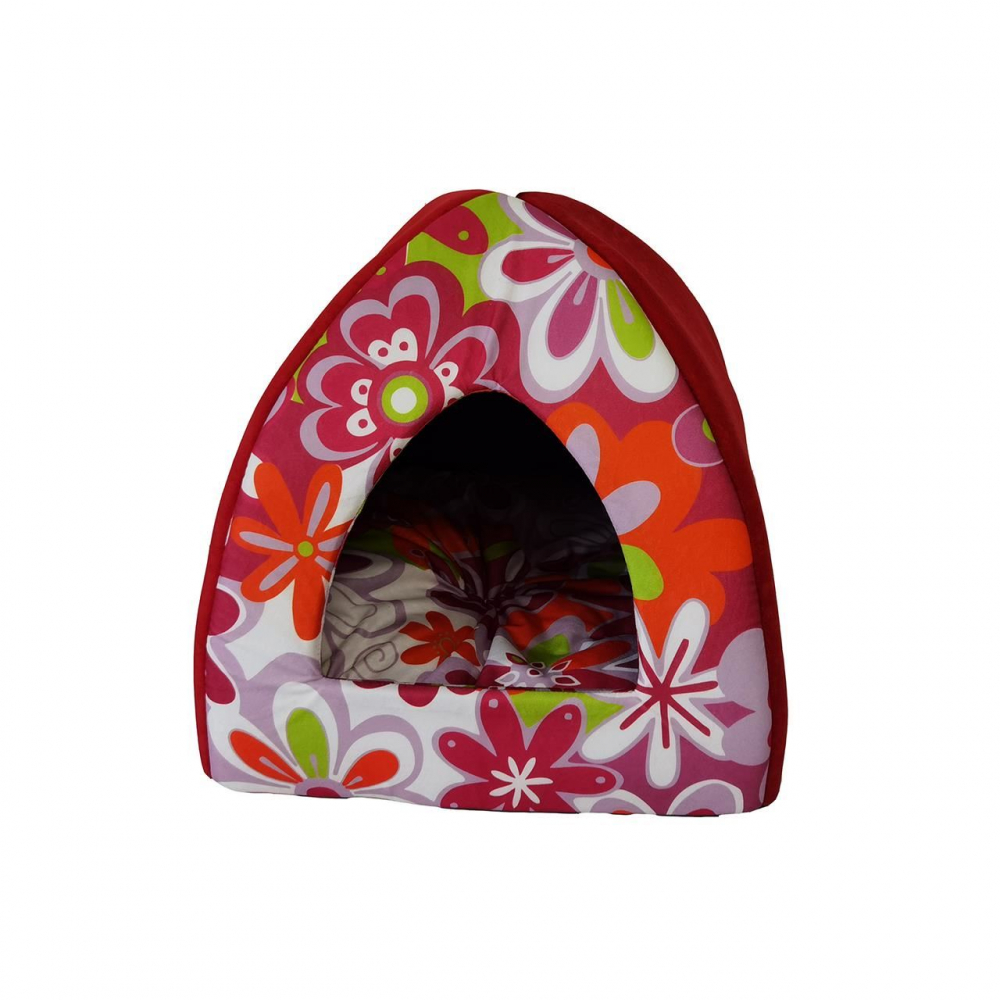 CULCUS TEXTIL PENTRU CAINI SI PISICI IGLU VEGA L RED 43x43x38 CM [1]
