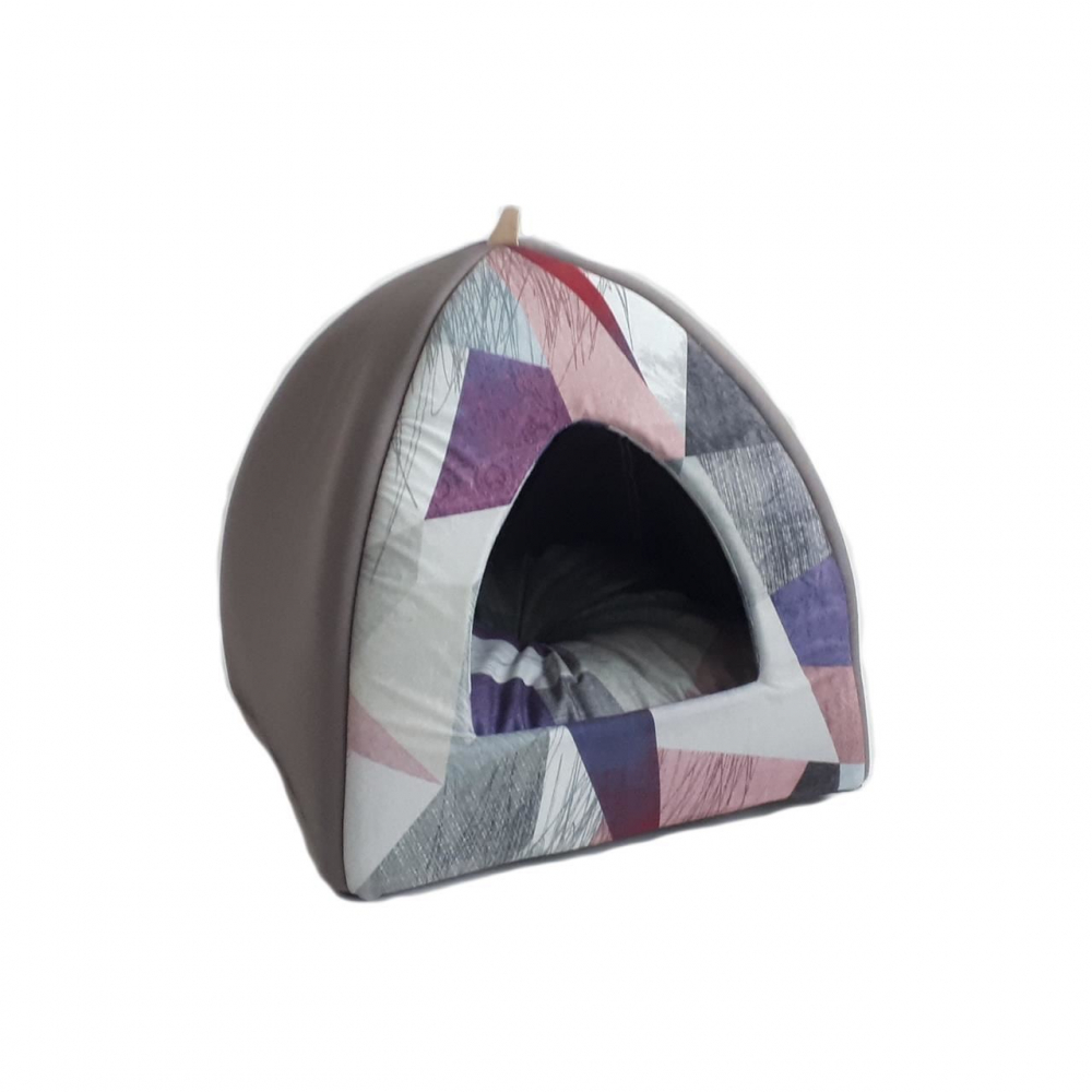 CULCUS TEXTIL PENTRU CAINI SI PISICI IGLU VEGA S GEO VIOLA 36x36x36 CM [1]