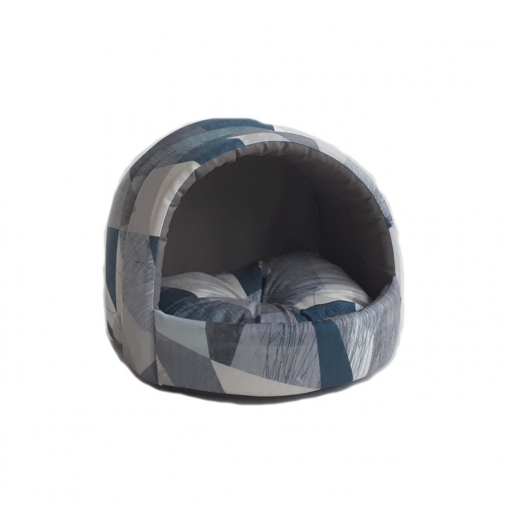 CULCUS TEXTIL PENTRU CAINI SI PISICI MIRA GEO BLUE 35x42x35 CM [1]