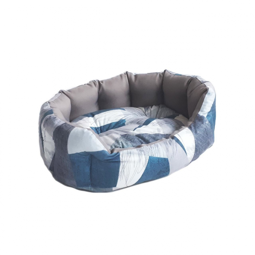 CULCUS TEXTIL PENTRU CAINI SI PISICI ORIONE L GEO BLUE 80x60x22 CM [1]