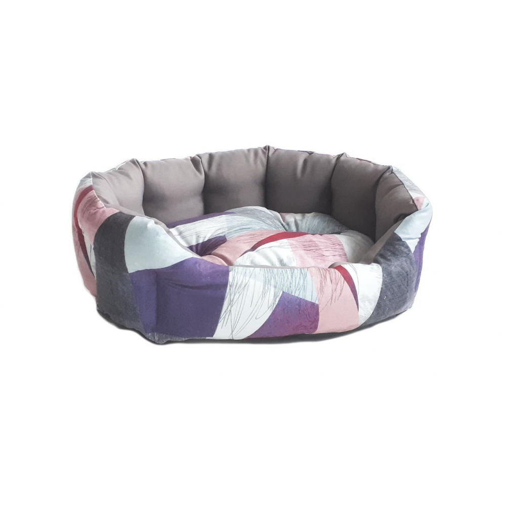 CULCUS TEXTIL PENTRU CAINI SI PISICI ORIONE M GEO VIOLA 65x50x22 CM [1]