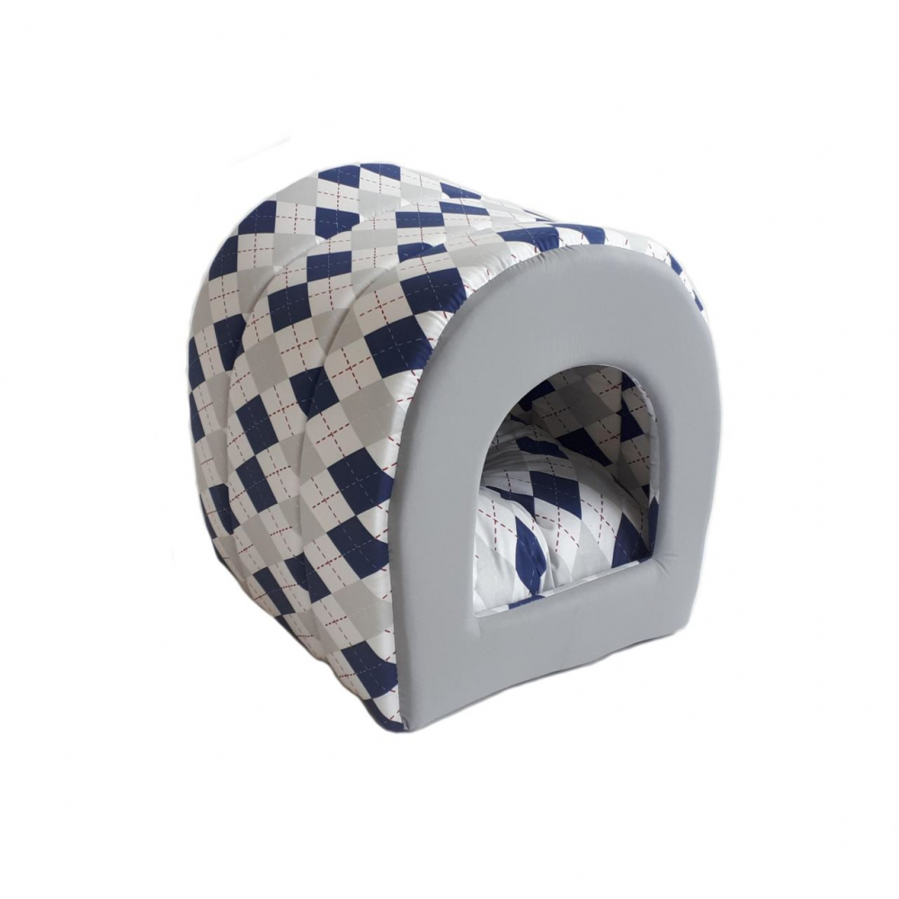 CULCUS TEXTIL PENTRU CAINI SI PISICI TUNEL CU ROMBURI 42x38x38/60005912 [1]