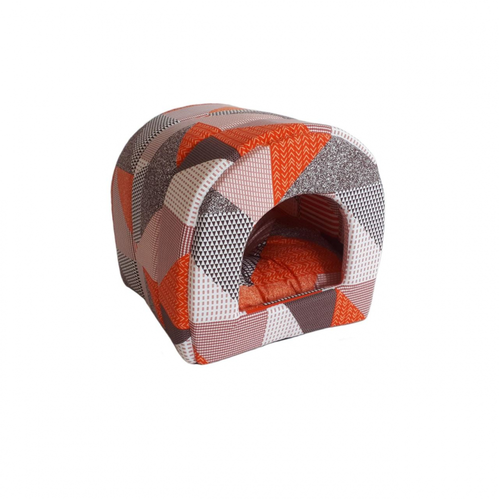CULCUS TEXTIL PENTRU CAINI SI PISICI TUNEL ORANGE-BROWN 42x38x38/60005912 [1]