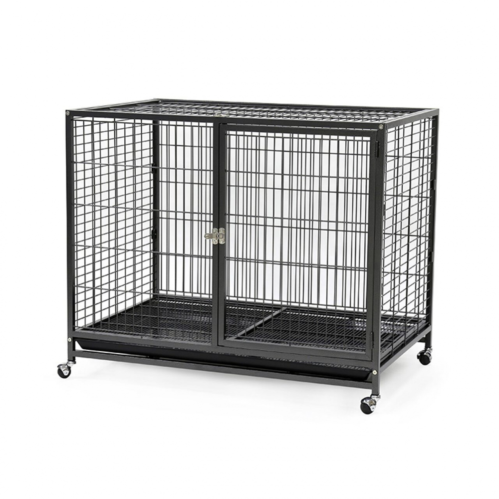 CUSCA METALICA PENTRU CAINI CU ROTI 109x70x89(h)cm [1]