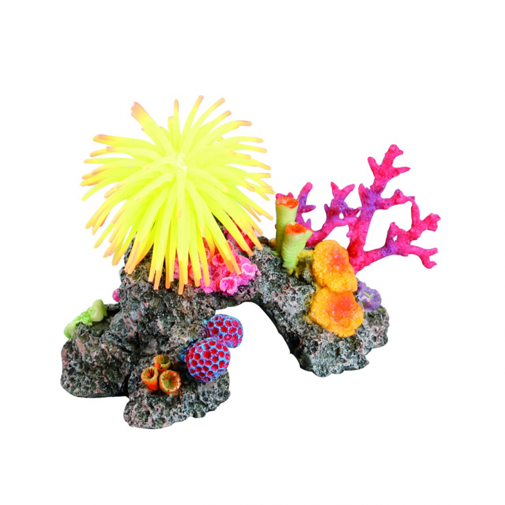 DECOR PENTRU AVCARIU RECIF CU ANEMONE FLAMINGO 14x8x11CM [1]