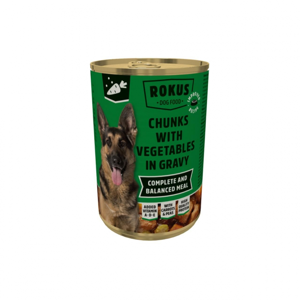 HRANA UMEDA PENTRU CAINI ROKUS CONSERVA LEGUME IN SOS 415GR [1]