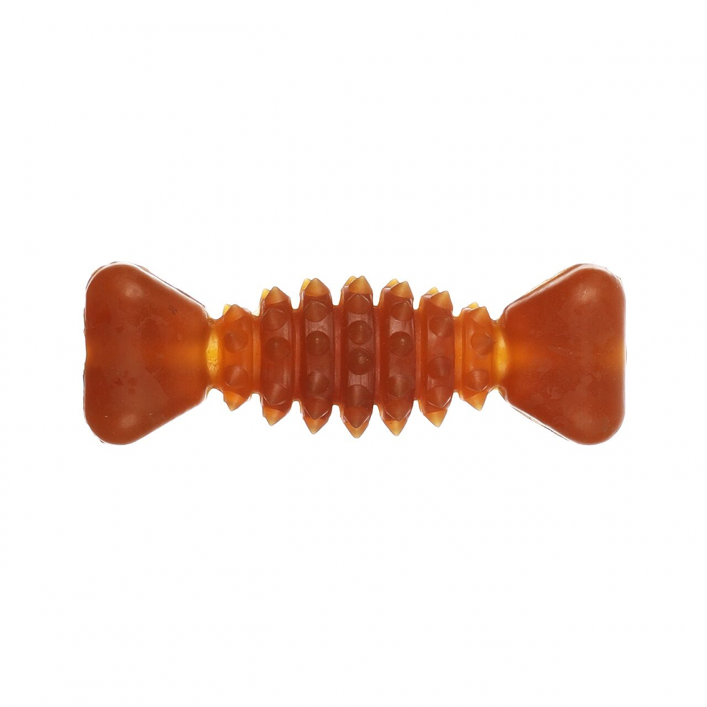 JUCARIE PENTRU CAINI DENTAL BONE FLAMINGO RUBBA SPIKES DIN CAUCIUC 14CM [1]