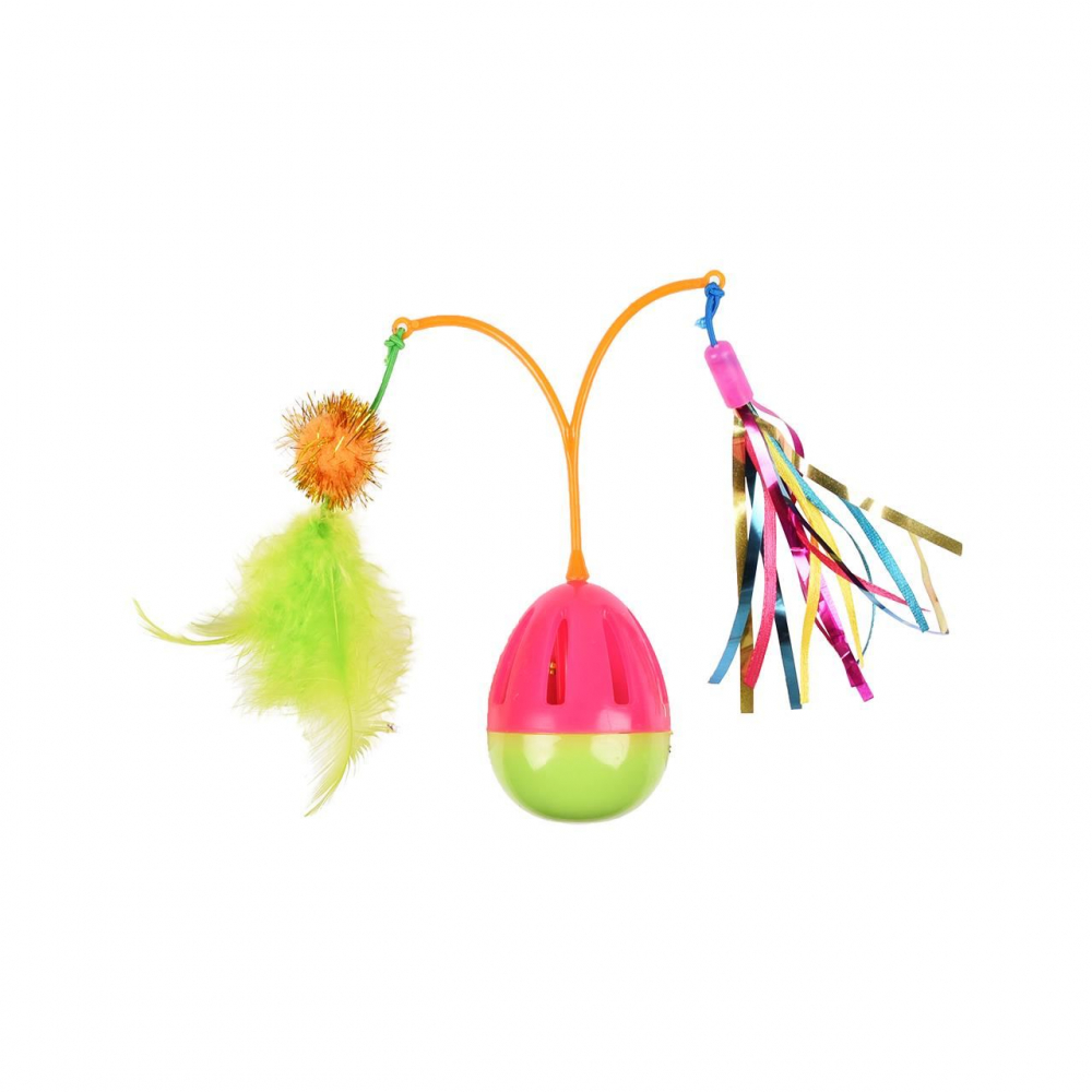 JUCARIE PENTRU PISICI FLAMINGO RUMTUM OU COLORAT CU FULGI [1]