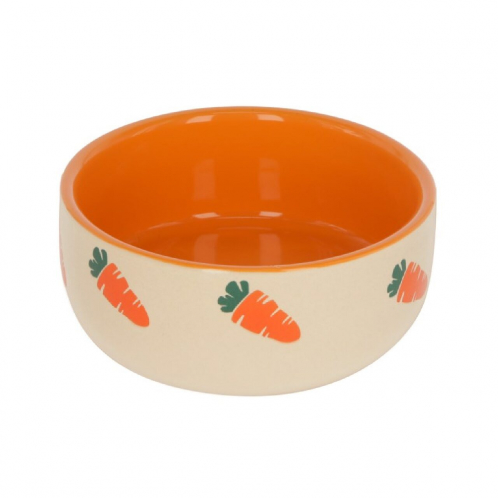 KERBL BOL CERAMIC ROZATOARE MODEL MORCOVI 250ML FI=11.5CM [1]