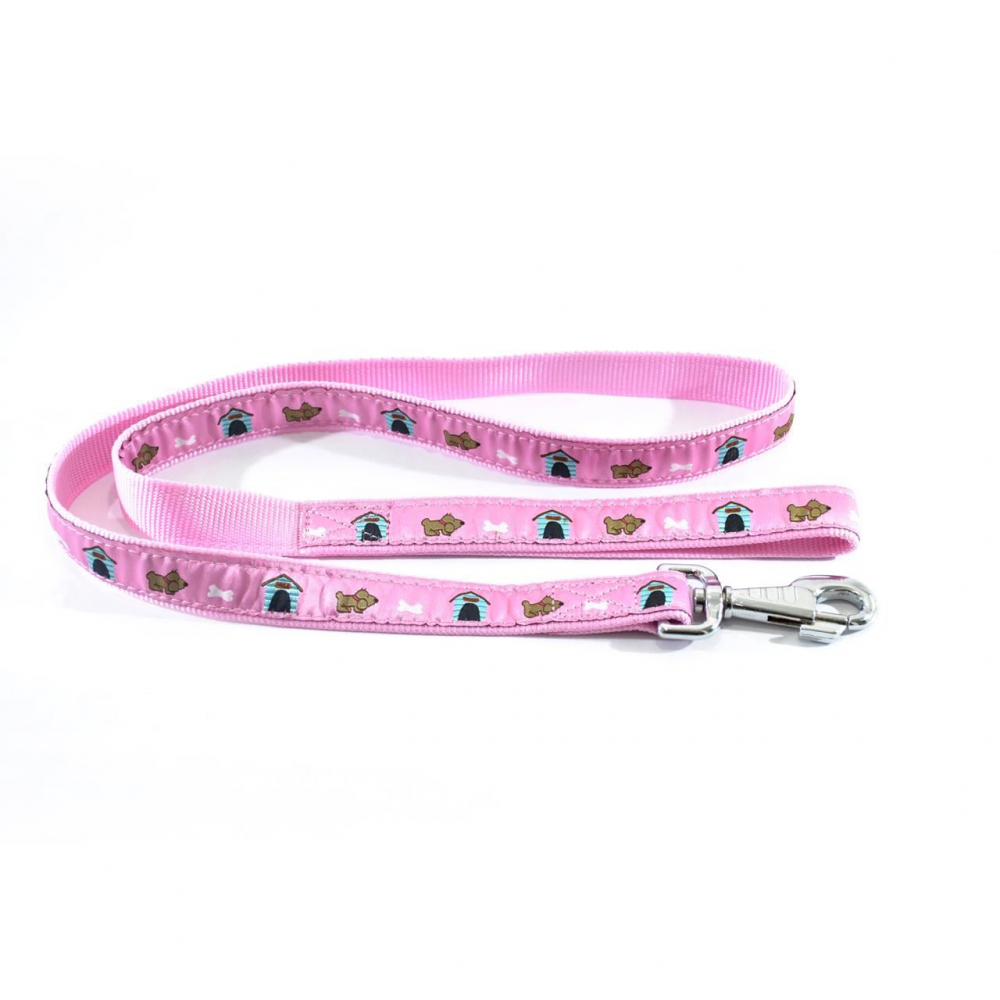 LESA PENTRU CAINI NYLON MOL CU MODEL PINK 20MM*130CM/L5502.20130A [1]