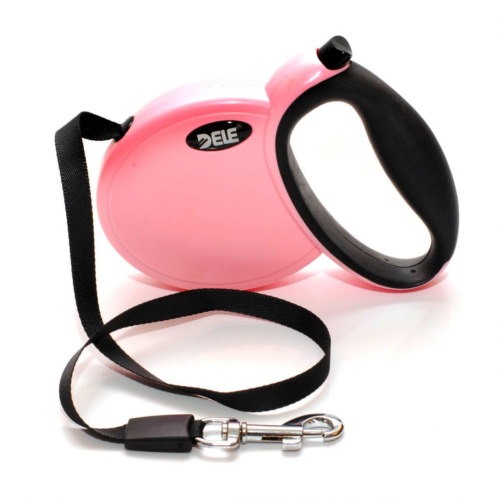 LESA RETRACTABILA PREMIUM PENTRU CAINI PINK 3M BANDA [1]