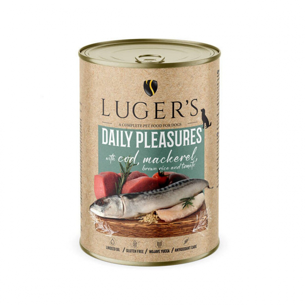 LUGER&#039;S HRANA UMEDA CONSERVA CAINI CU COD &amp; MACROU 400G [1]