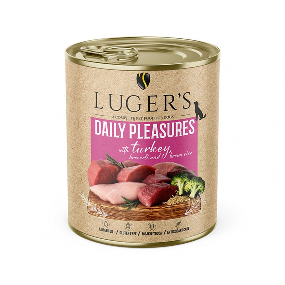 LUGER&#039;S HRANA UMEDA CONSERVA CAINI CU CURCAN &amp; BROCCOLI 800G [1]