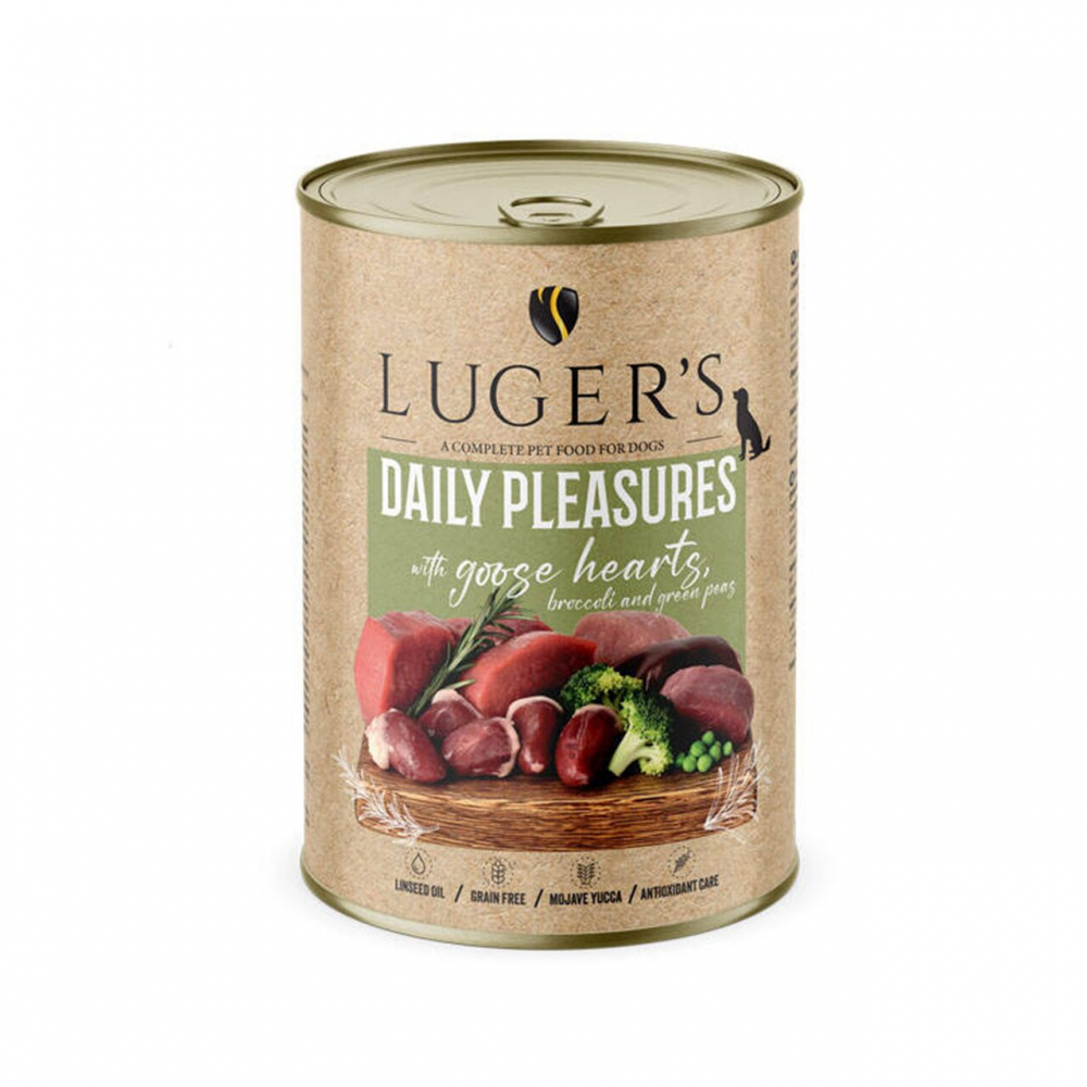 LUGER&#039;S HRANA UMEDA CONSERVA CAINI CU INIMI DE GASCA &amp; BROCCOLI 400G [1]