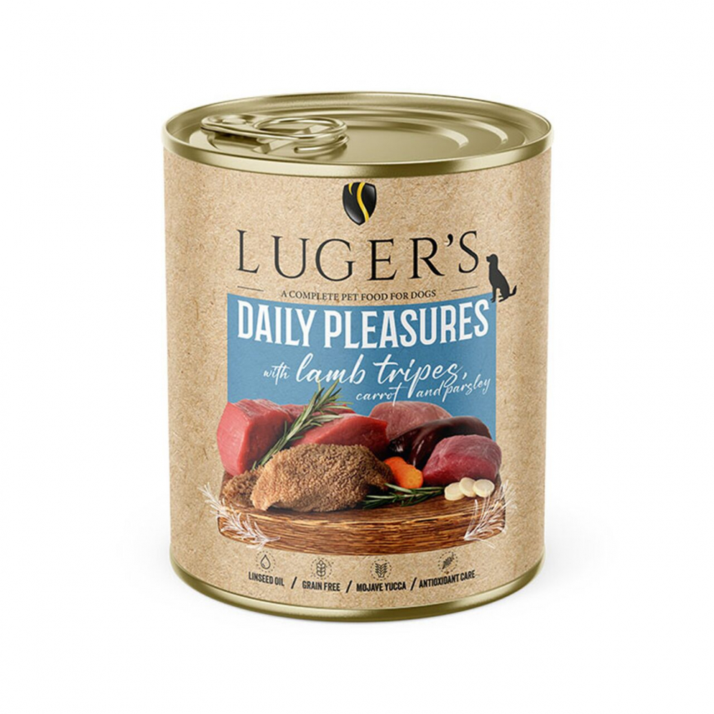 LUGER&#039;S HRANA UMEDA CONSERVA CAINI CU MIEL &amp; MORCOV 800G [1]
