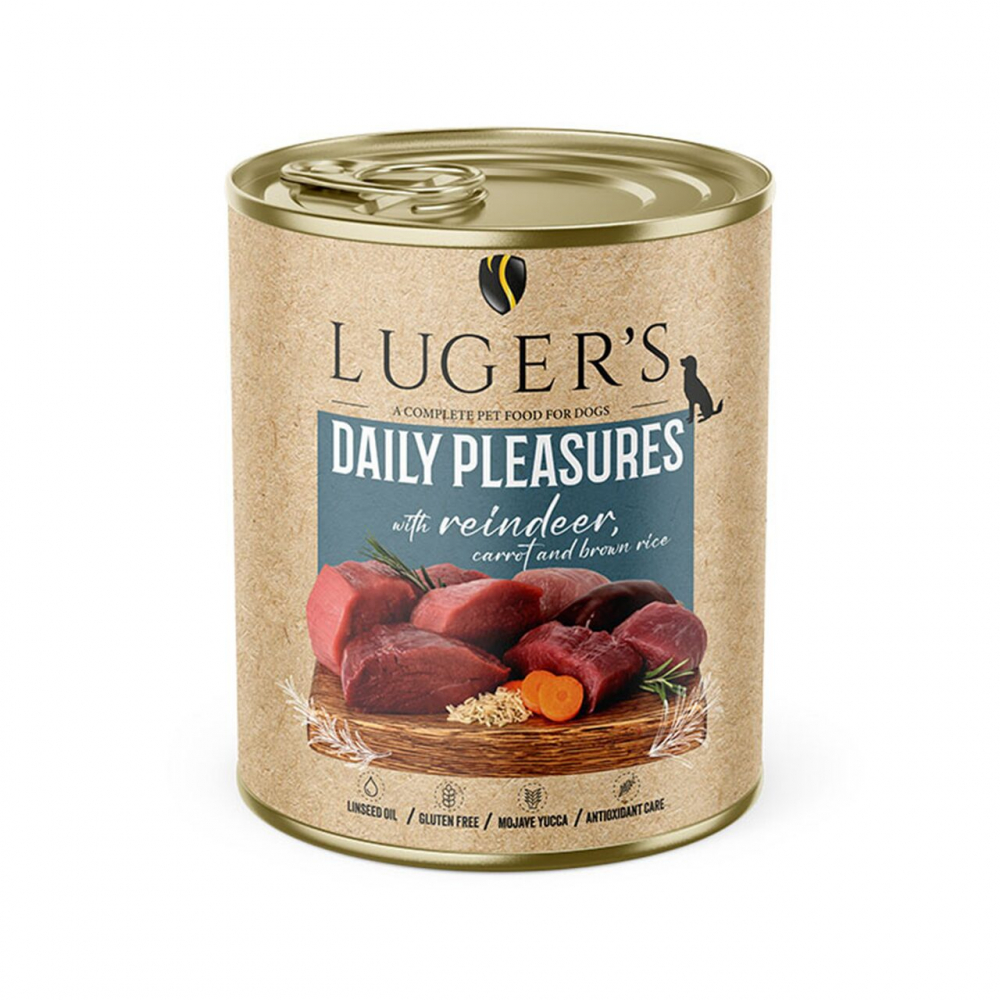 LUGER&#039;S HRANA UMEDA CONSERVA CAINI CU REN &amp; MORCOV 800G [1]