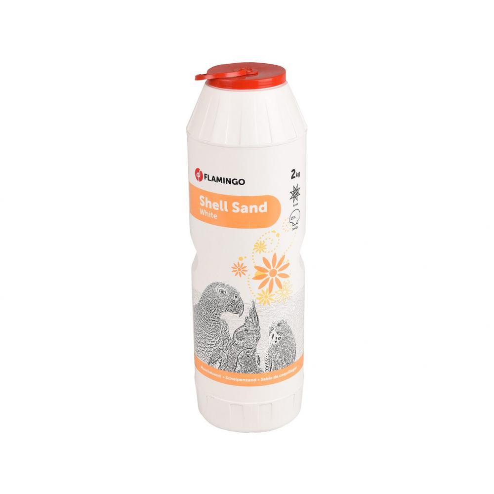 NISIP PENTRU PASARI EXOTICE FLAMINGO SHELL SAND ALB 2 KG [1]