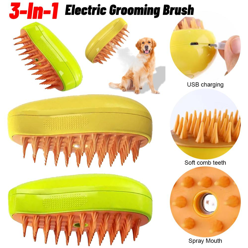 Perie 3 in 1 pentru Animale de Companie, cu Aburi, Pulverizator si Dozator Integrat, Ingrijire Pisici si Caini, Reincarcare USB [4]
