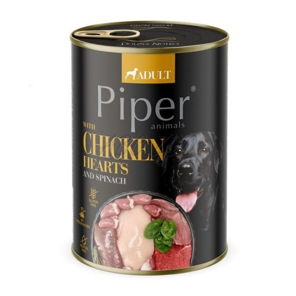 Hrana umeda pentru caini Piper Adult conservă pentru câini cu inimi de pui si spanac 400 g [2]