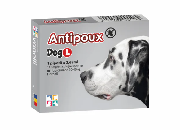PIPETA ANTIPARAZITARA PURICI, CAPUSE PENTRU CAINI, ANTIPOUX DOG L 20-40KG (CUTIE X 1PIP) [1]