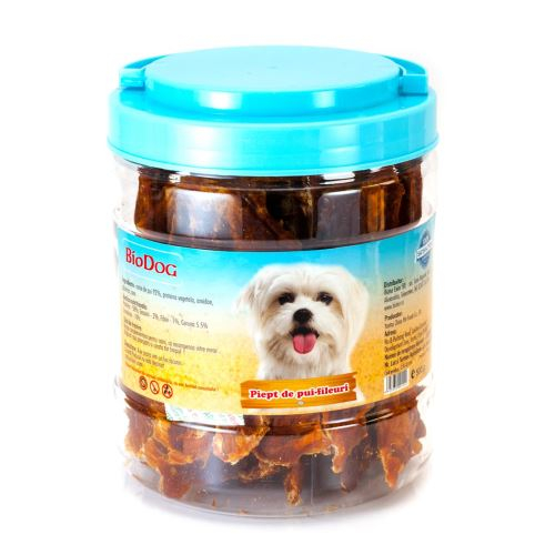 RECOMPENSE PENTRU CAINI BIODOG PIEPT DE PUI FILEURI 500GR [1]