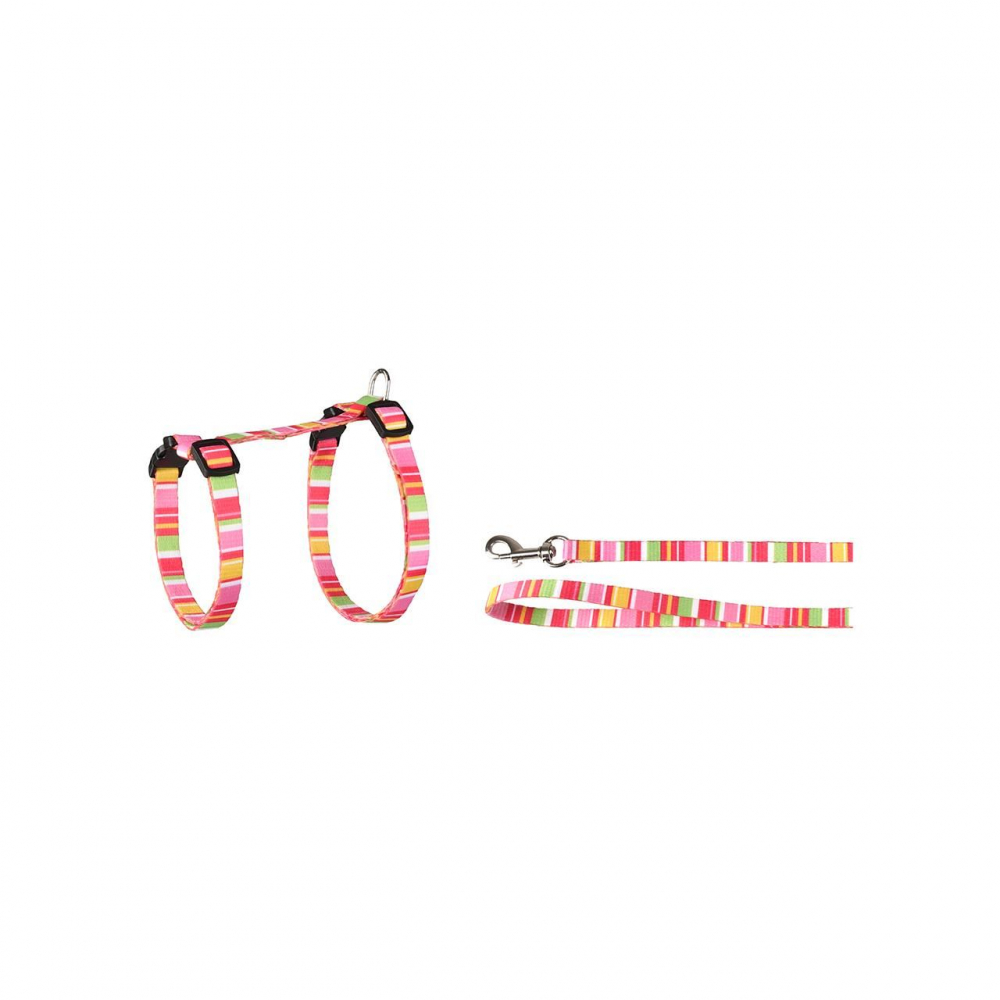SET HAM+LESA PENTRU PISICA FLAMINGO AMIRA PINK 20-35CMx10MM [1]