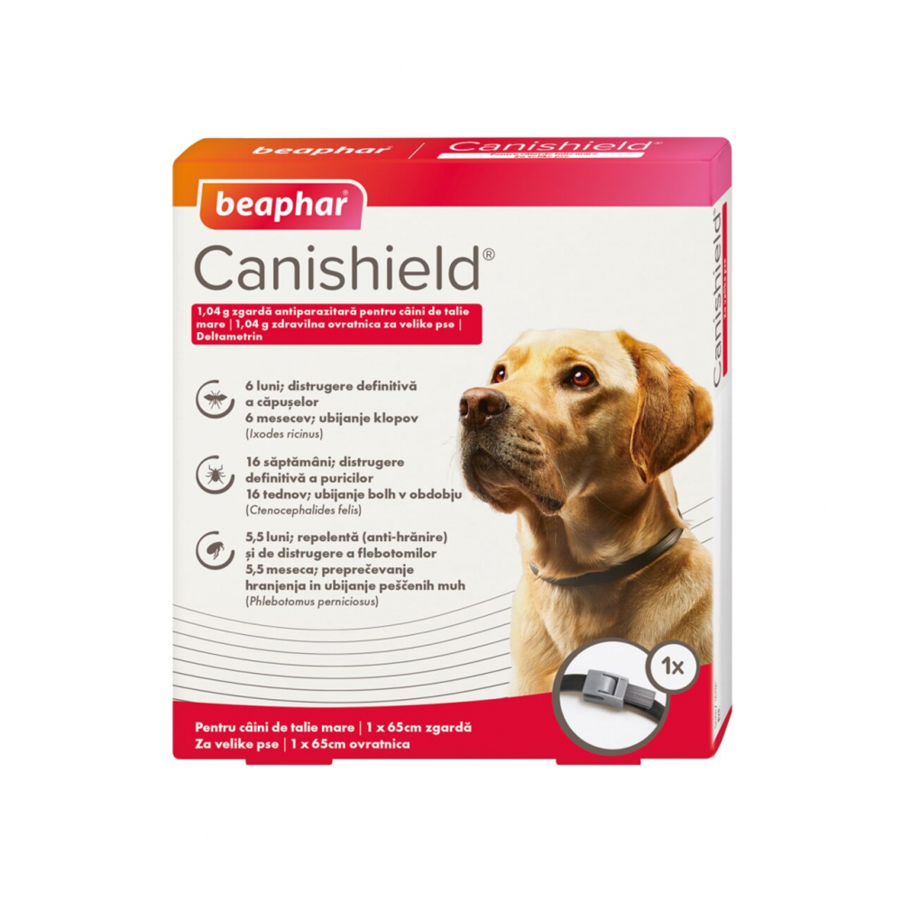 ZAGRDA ANTIPARAZITARA PENTRU CAINI CANISHIELD L BEAPHAR 65CM [1]