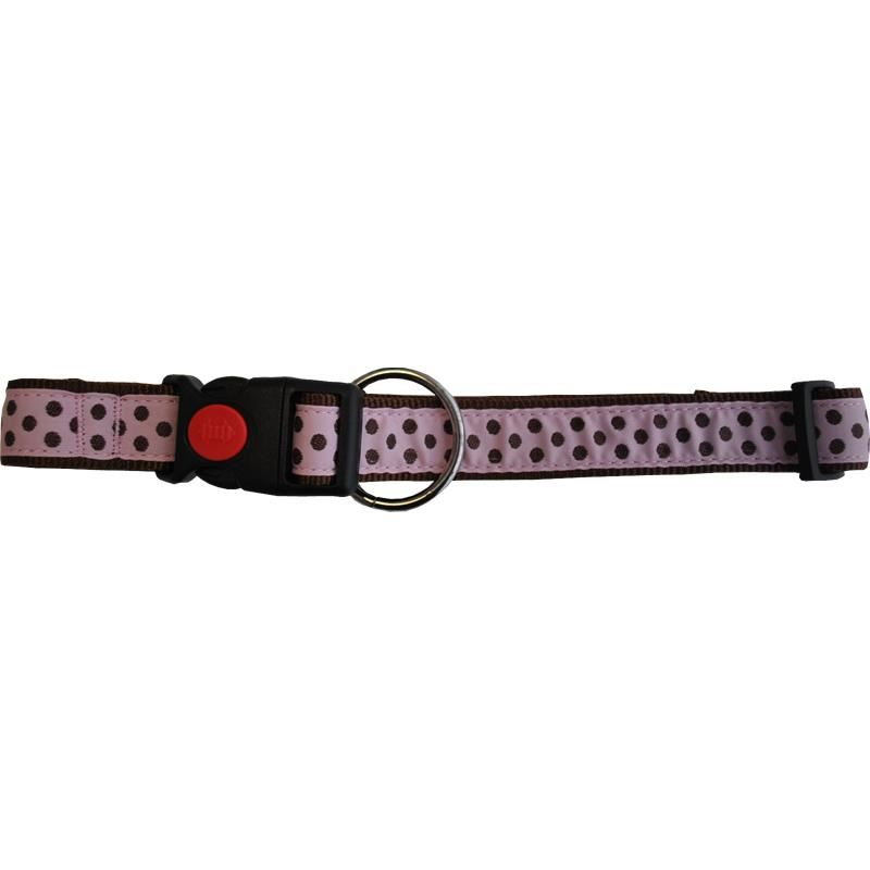 ZGARDA NYLON PENTRU CAINI BULINE ROZ CLICK 10MM*15-25CM [1]