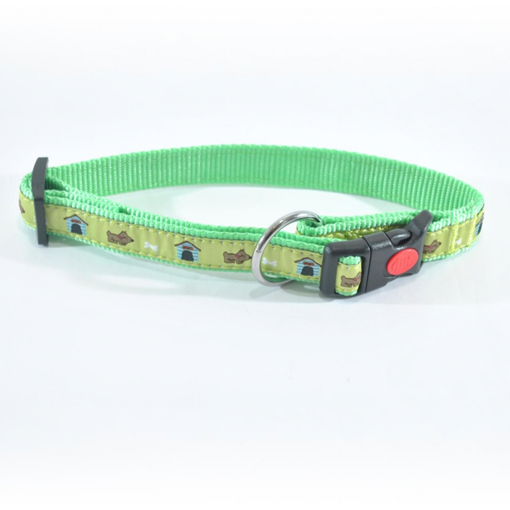 ZGARDA NYLON PENTRU CAINI MOL CU MODEL LIME GREEN CLICK 15MM*30-45CM/L0902.150454 [1]