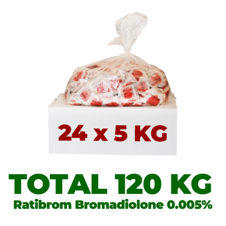 B2B - 120 KG raticid pentru șobolani și șoareci pastă Ratibrom bromadiolone 50 ppm
