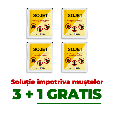 Insecticide pentru casă și fermă - 3+1 GRATIS - insecticid, fară miros, împotriva muștelor, Sojet 10 gr