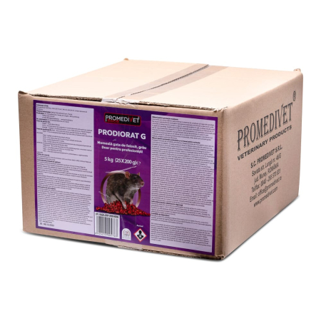 Raticide și rodenticide - Momeală raticidă grâu pentru șobolani și șoareci Prodiorat G,1kg, 5 pungi x 200g
