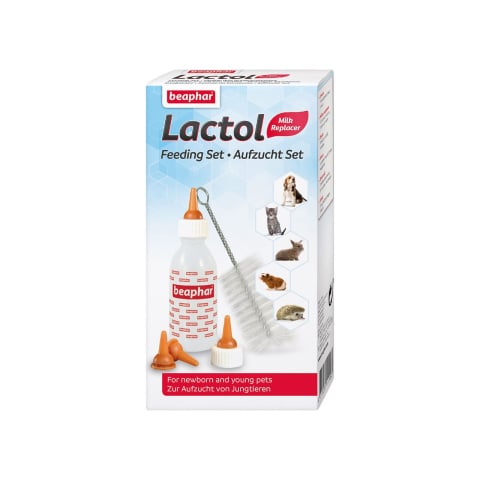 Suplimente si vitamine pisici - Lactol Set de Hrănire Beaphar pentru Căței, Pisoi și Animale Mici – Kit Complet cu Biberoane și Tetine