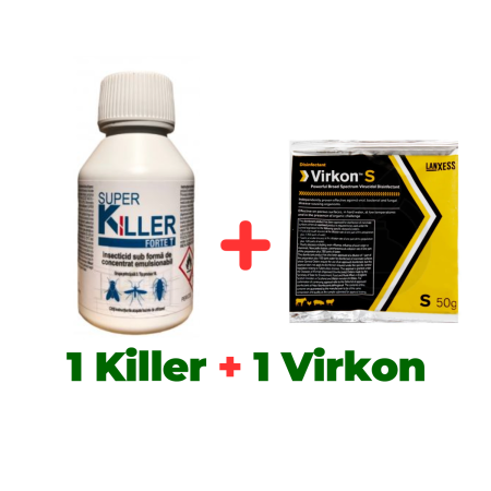 Pachete - Insecticid Concentrat Super Killer Forte T 100 ml + Dezinfectant profesional pulbere Virkon S 50 gr