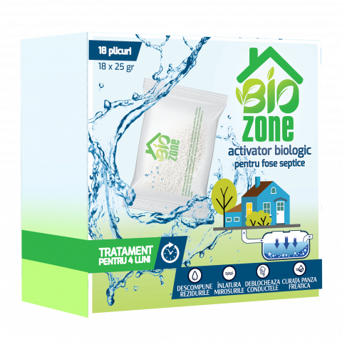 Fose septice - Activator biologic pentru fose septice Biozone,18 plicuri