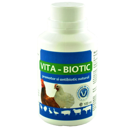 Suplimente și vitamine păsări și găini - Antibiotic natural păsări Vita Biotic 100 ml