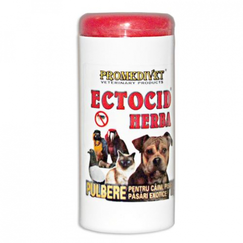 Antiparazitare externe pisici - Antiparazitar (PURICI) Pulbere, ECTOCID HERBA 50GR