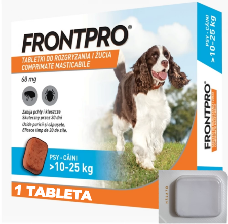 Antiparazitare externe câini - Antiparazitar extern Frontpro 10-25 KG, 1 tabletă
