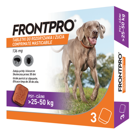 Farmacie veterinară - Antiparazitar extern Frontpro 25-50 KG, 1 tabletă